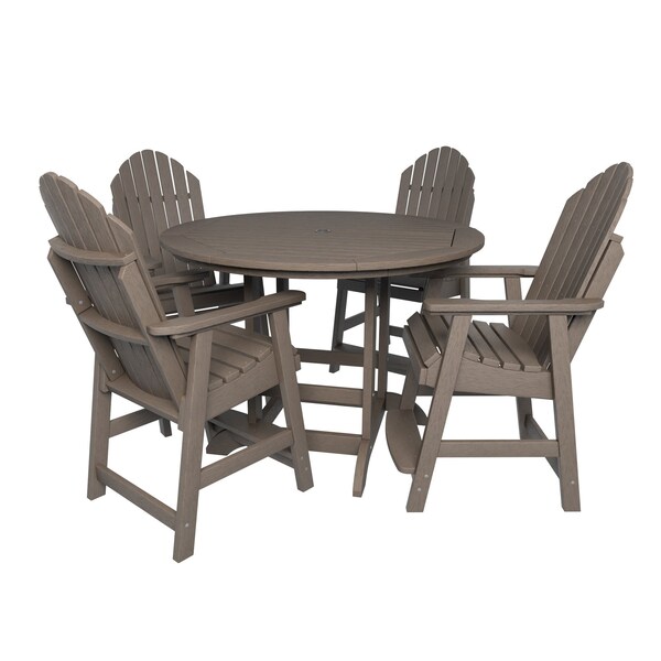 Highwood Usa Hamilton 5pc Round Counter Height Outdoor Patio Furniture Dining Set AD-CNA48-WBR - main